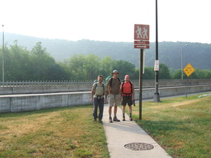 Appalachian Trail Gary, Jamie, & me. North end of the Delaware Water Gap bridge. I-80 Appalachian Trail Gary, Jamie, & me. North end of the Delaware Water Gap bridge. I-80