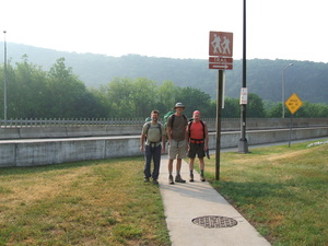 Appalachian Trail Gary, Jamie, & me. North end of the Delaware Water Gap bridge. I-80 Appalachian Trail Gary, Jamie, & me. North end of the Delaware Water Gap bridge. I-80