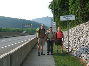Appalachian Trail Gary, Jamie, & me. North end of the Delaware Water Gap bridge. I-80 Appalachian Trail Gary, Jamie, & me. North end of the Delaware Water Gap bridge. I-80