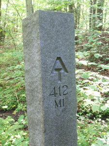 Appalachian Trail Monument - AT 412 miles (to Mount Katadin) Appalachian Trail Monument - AT 412 miles (to Mount Katadin)