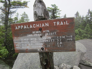 Appalachian Trail Bemis Mountain 2ed Peak - Elevation 2923 feet Appalachian Trail Bemis Mountain 2ed Peak - Elevation 2923 feet
