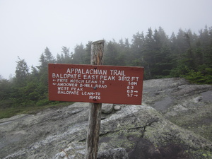 Appalachian Trail Baldplate East Peak - elevation 3812 feet Appalachian Trail Baldplate East Peak - elevation 3812 feet