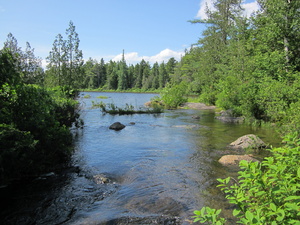Appalachian Trail Spectacle Pond at lake exit Appalachian Trail Spectacle Pond at lake exit