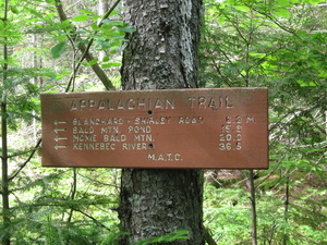 Appalachian Trail Sign south of ME15/ME6 on AT Appalachian Trail Sign south of ME15/ME6 on AT