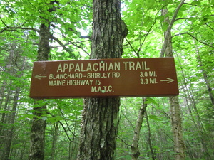 Appalachian Trail Sign at trail to Pleasent Street, Monson, Maine Appalachian Trail Sign at trail to Pleasent Street, Monson, Maine