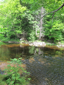 Appalachian Trail South side of ford at East Branch Piscataquis River. My pack in the forground. Appalachian Trail South side of ford at East Branch Piscataquis River. My pack in the forground.