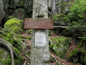 Appalachian Trail Safford Notch Campsite sign (South)