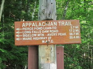 Appalachian Trail Sign at the south side of the Kennebec River Appalachian Trail Sign at the south side of the Kennebec River