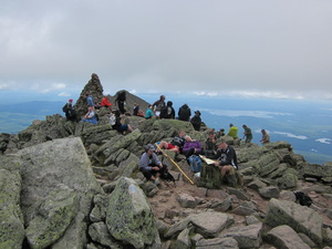 Appalachian Trail Baxter Peak on Mount Katadin